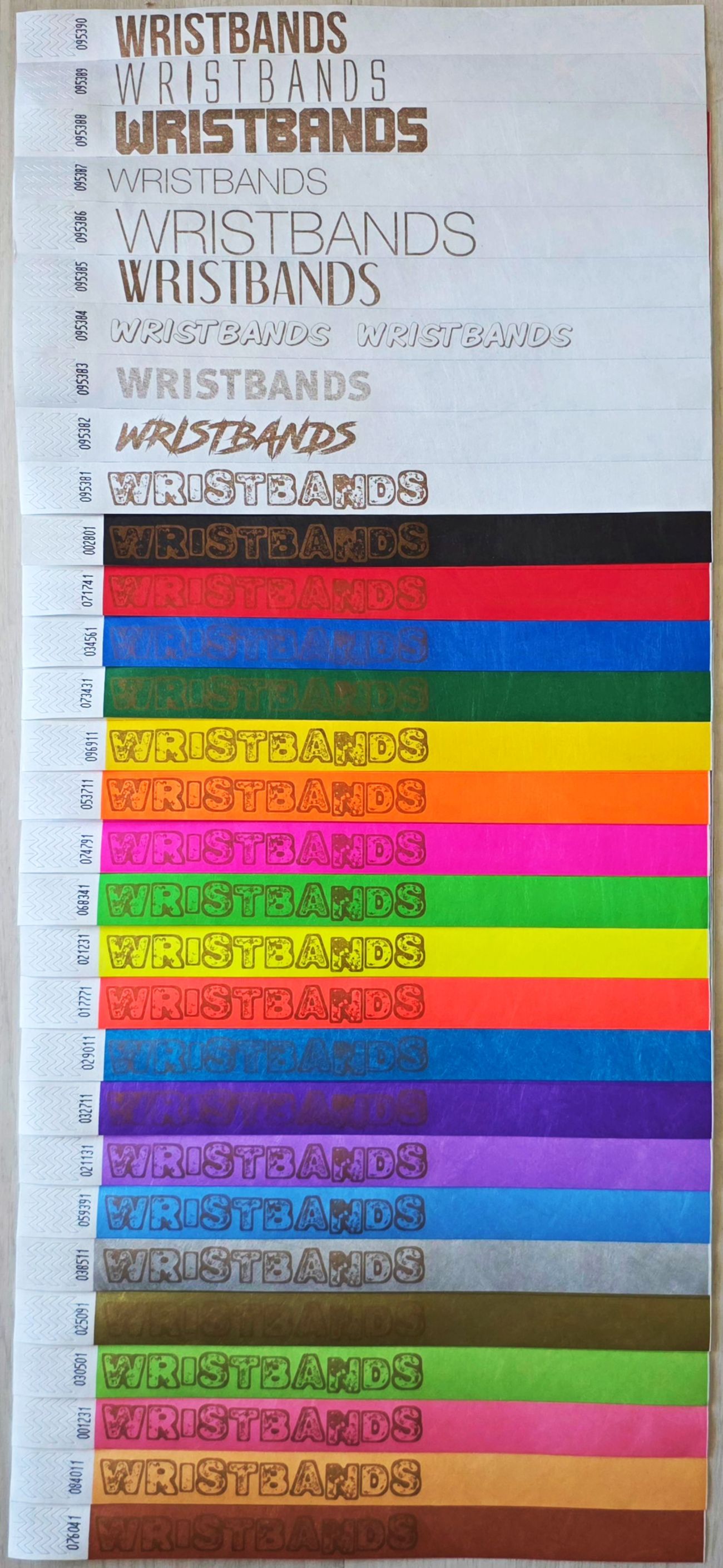 Stampa oro su tutti i colori dei braccialetti Tyvek