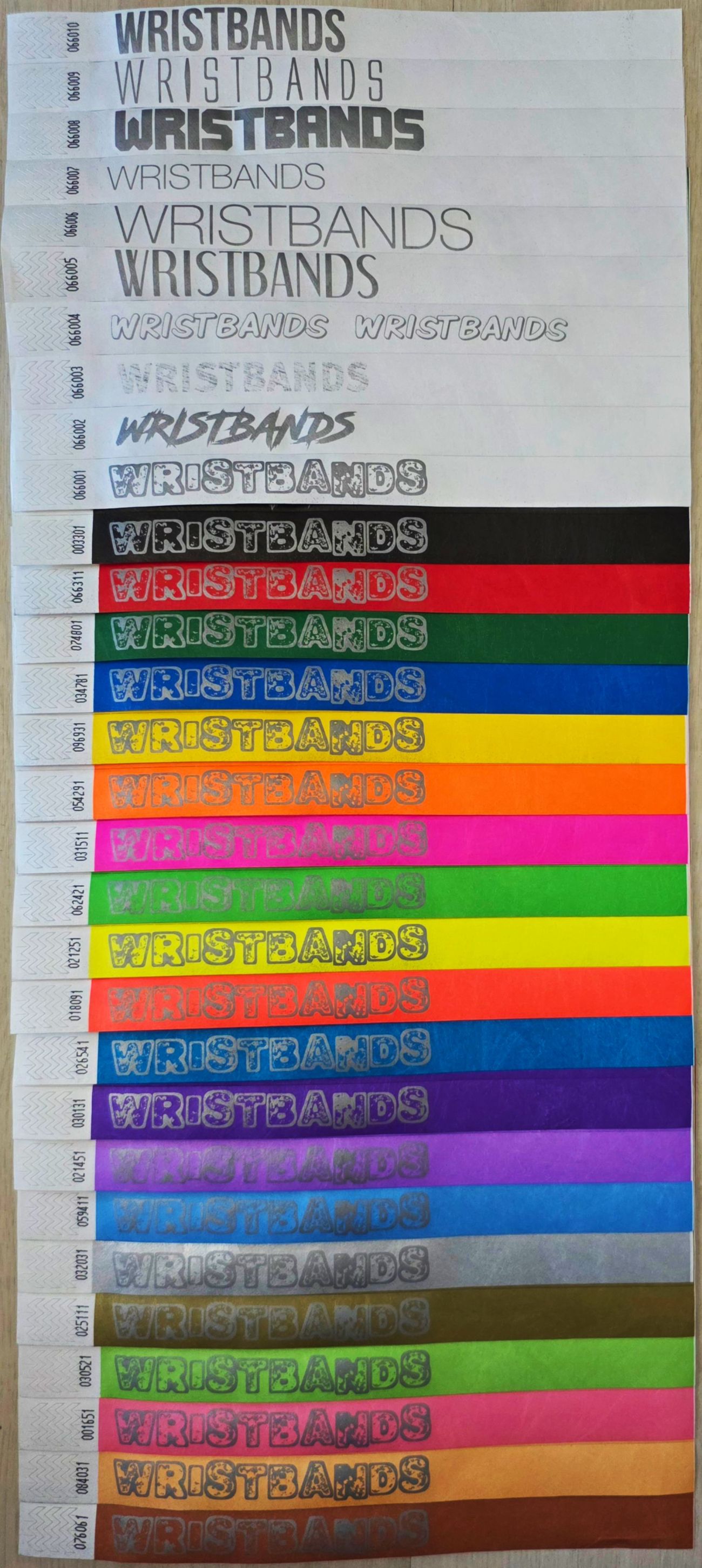 Stampa argento su tutti i colori dei braccialetti Tyvek